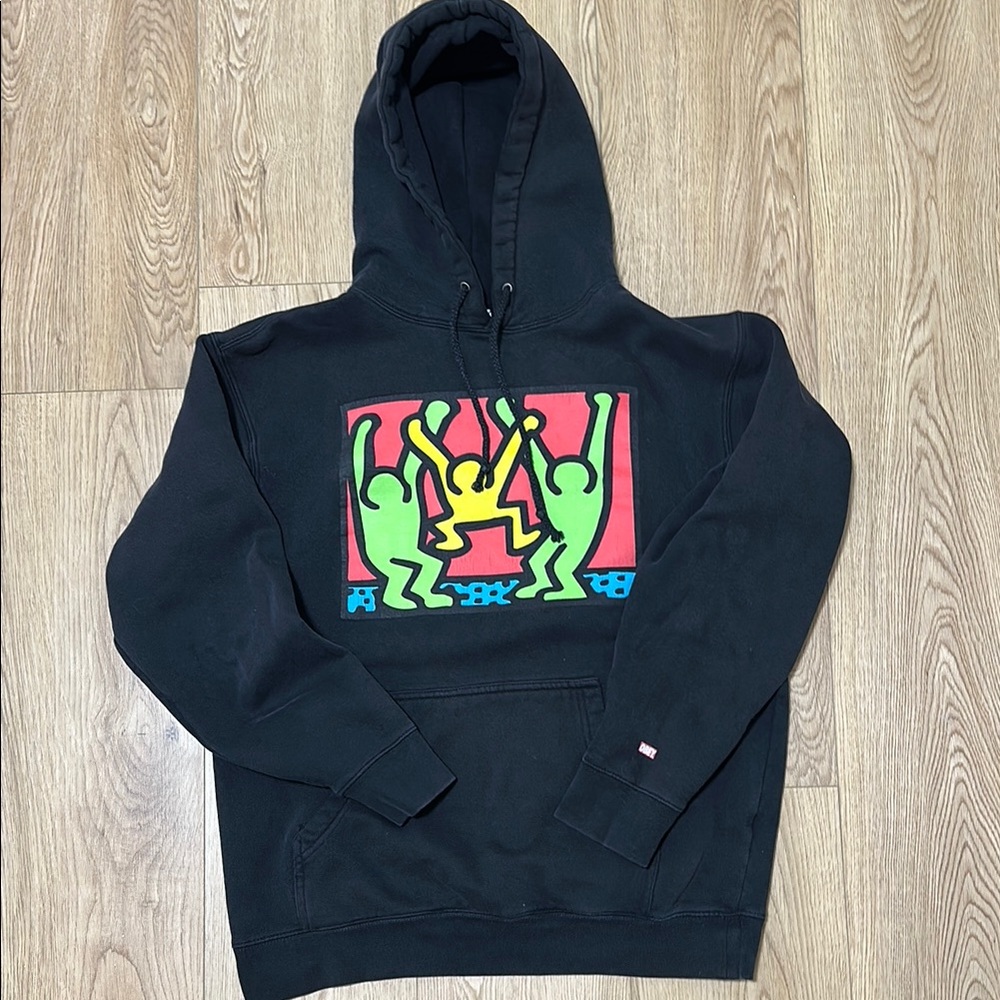 Obey x Keith Harring Black Hoodie | M